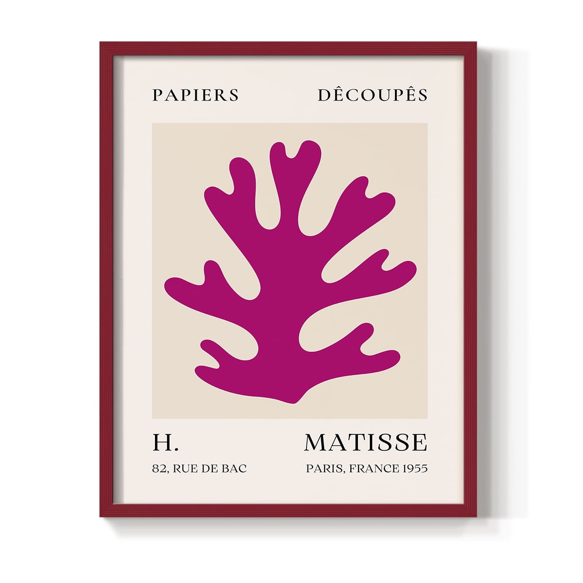 Matisse CLXI Framed Print in Red Solid Wood 11 x 14 Framed Print
