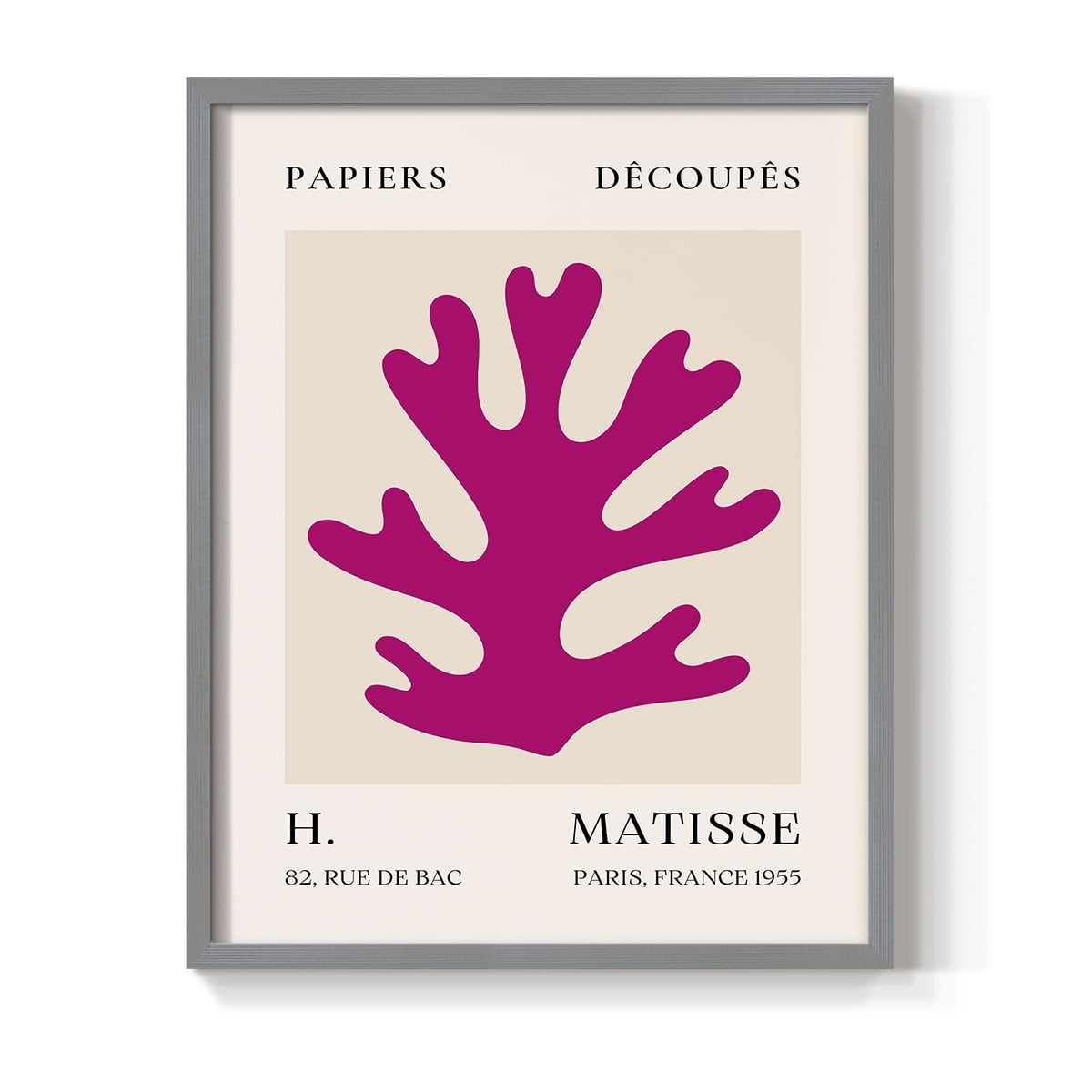 Matisse CLXI Framed Print in Gray Solid Wood 16 x 20 Framed Print
