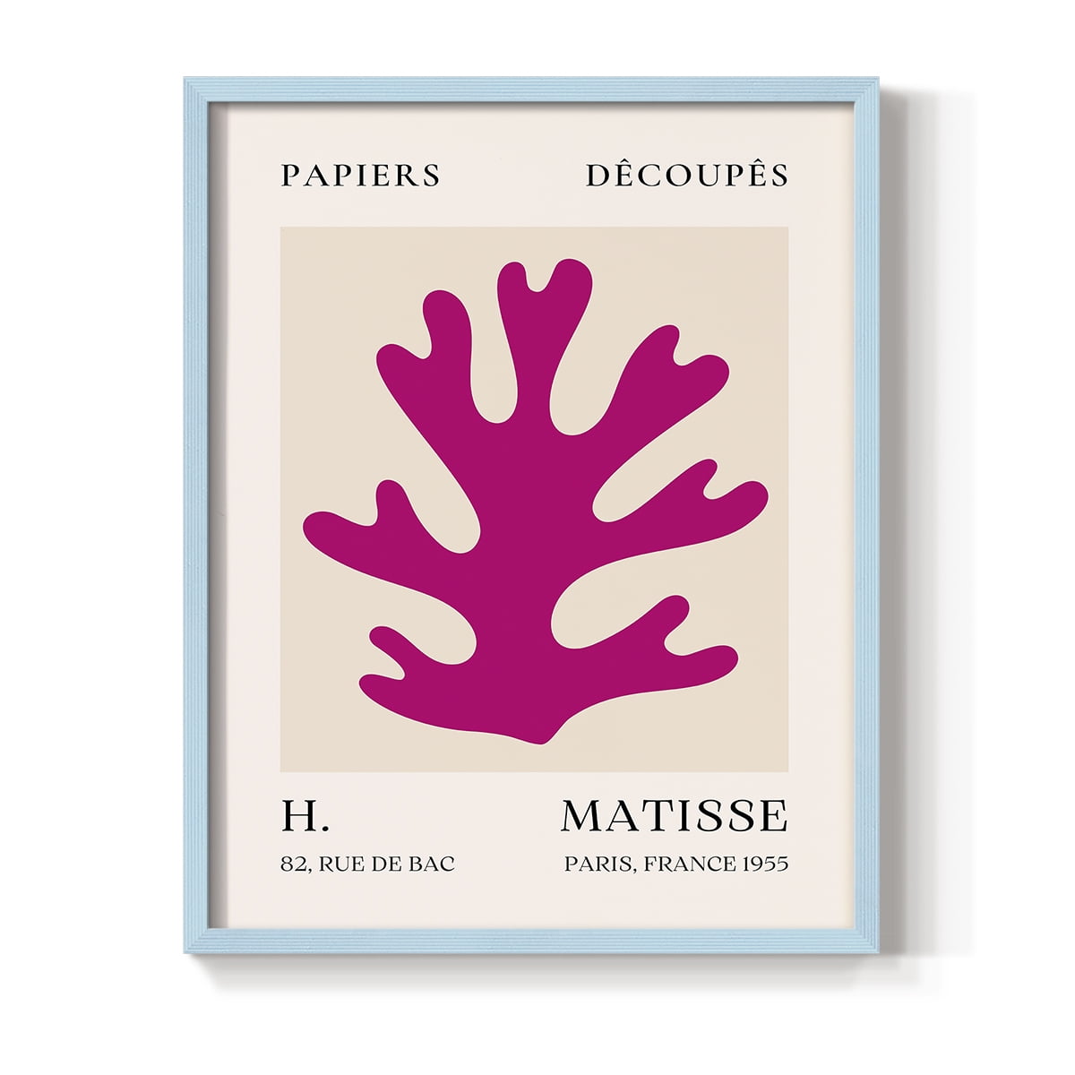 Matisse CLXI Framed Print in Blue Solid Wood 8 x 10 Framed Print