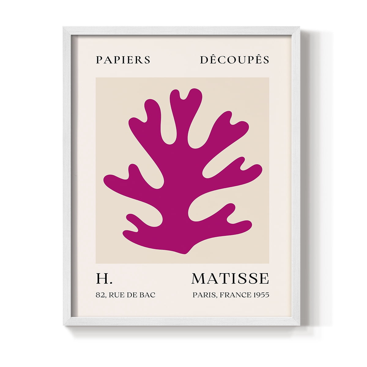 Matisse CLXI Framed Print in White Solid Wood 8 x 10 Framed Print