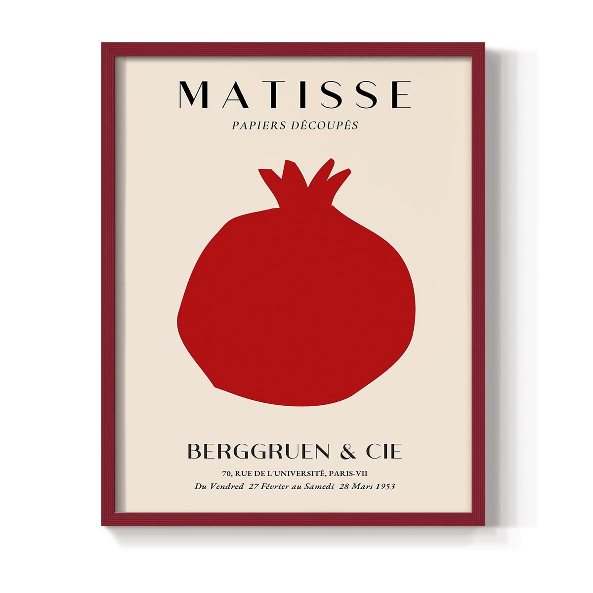 Matisse CLXII Framed Print in Red Solid Wood 11 x 14 Framed Print