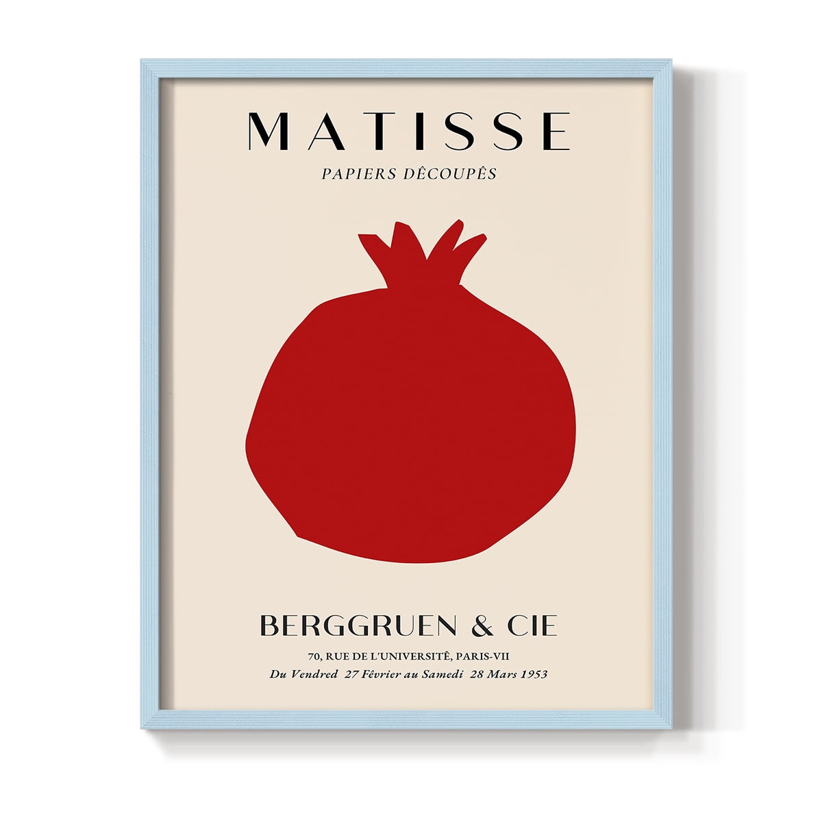 Matisse CLXII Framed Print in Blue Solid Wood 8 x 10 Framed Print