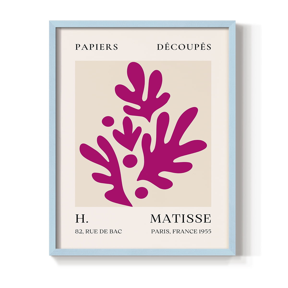 Matisse CLXIII Framed Print in Blue Solid Wood 11 x 14 Framed Print