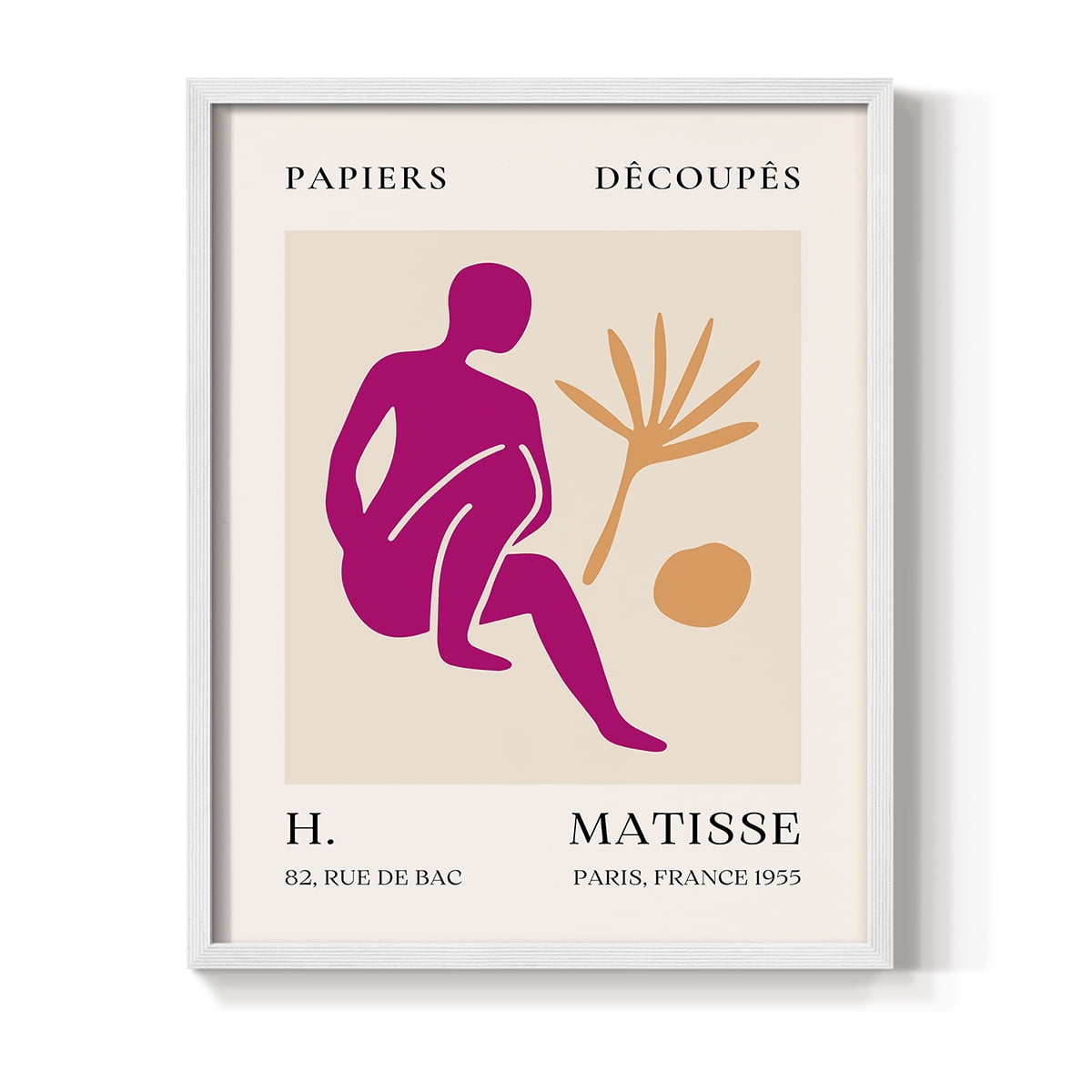 Matisse CLXIV Framed Print in White Solid Wood 11 x 14 Framed Print