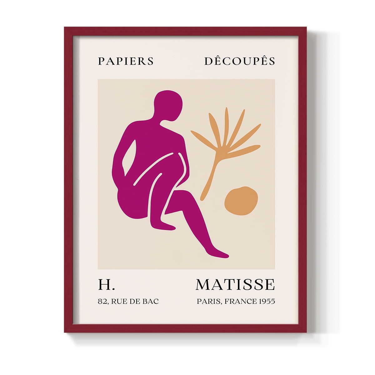 Matisse CLXIV Framed Print in Red Solid Wood 16 x 20 Framed Print
