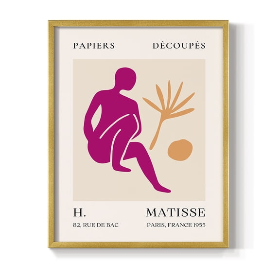 Matisse CLXIV Framed Print in Gold Solid Wood 8 x 10 Framed Print