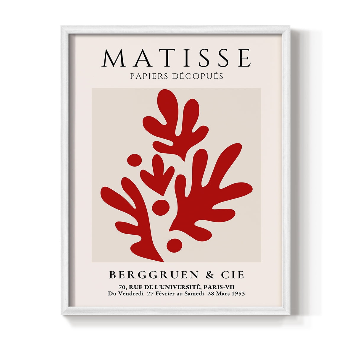 Matisse CLXIX Framed Print in White Solid Wood 11 x 14 Framed Print