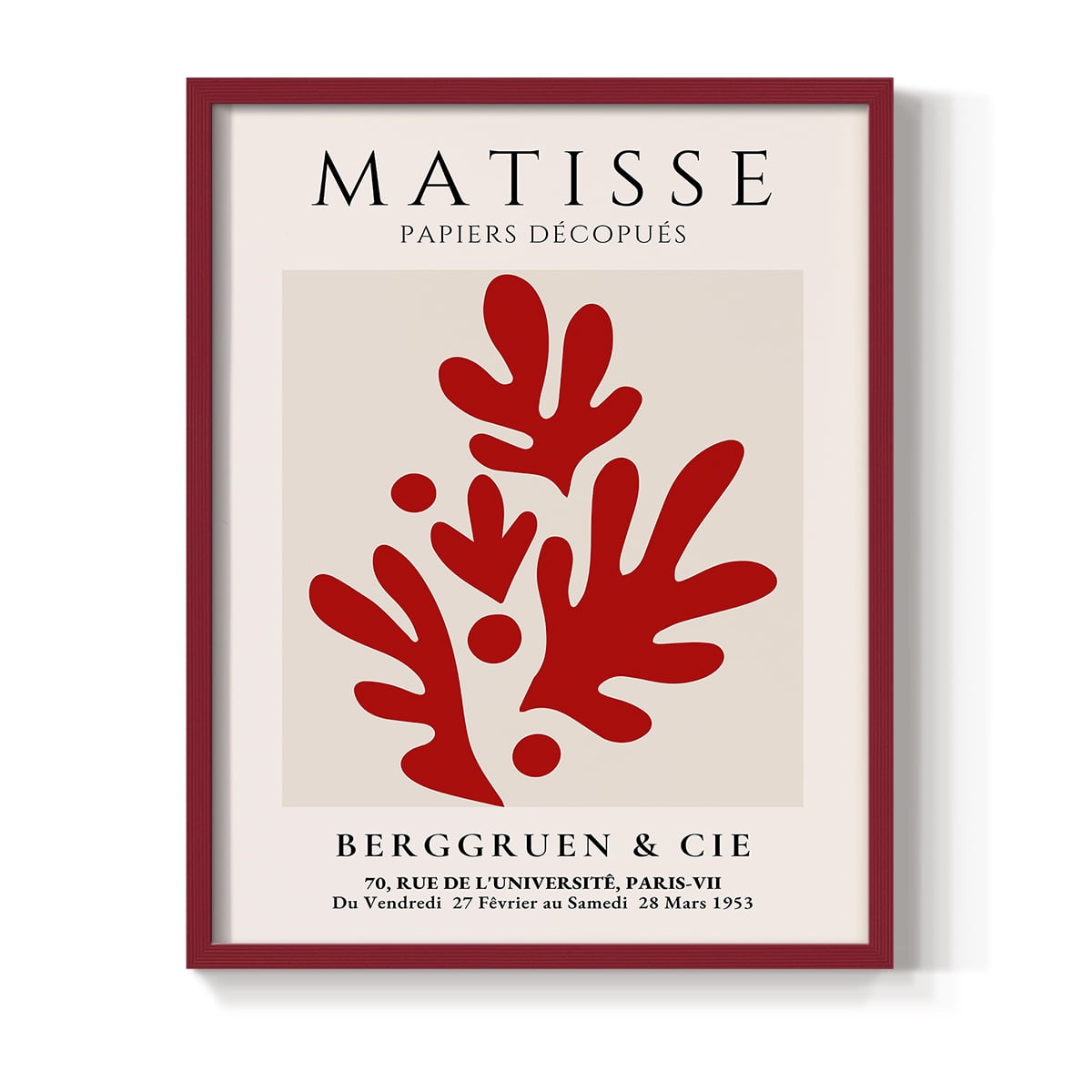 Matisse CLXIX Framed Print in Red Solid Wood 8 x 10 Framed Print