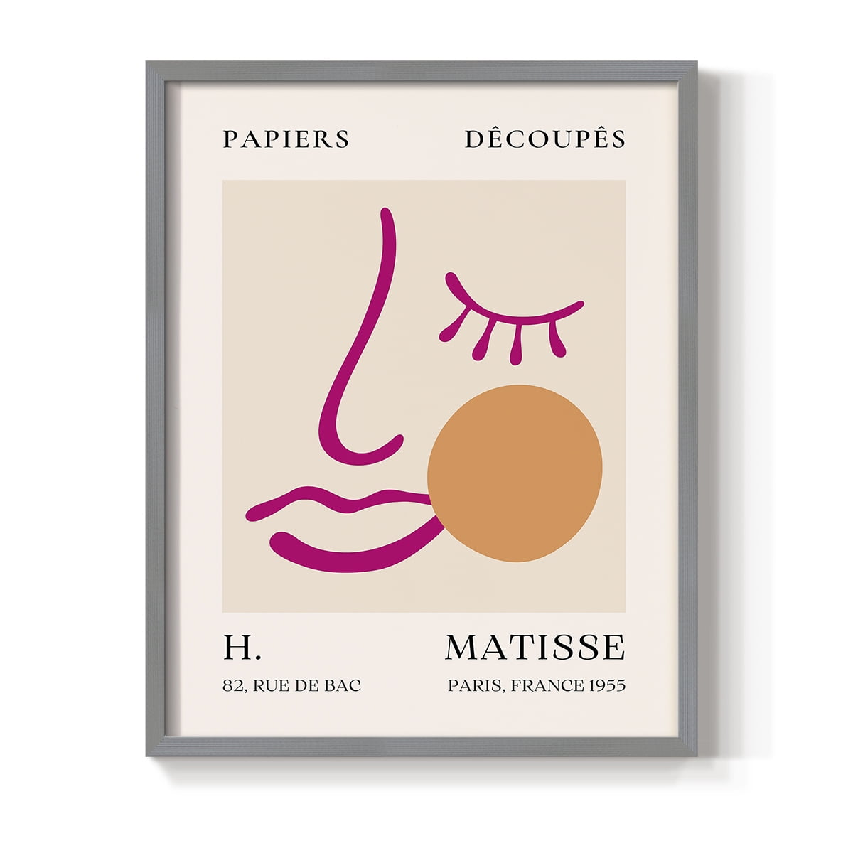 Matisse CLXV Framed Print in Gray Solid Wood 22 x 28 Framed Print