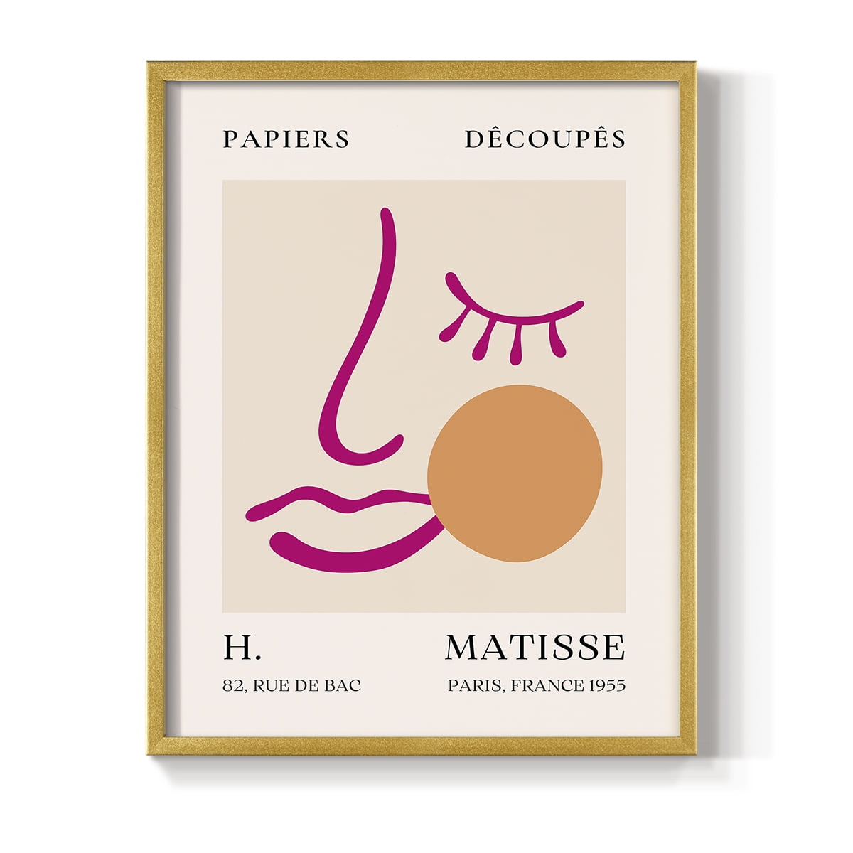Matisse CLXV Framed Print in Gold Solid Wood 8 x 10 Framed Print