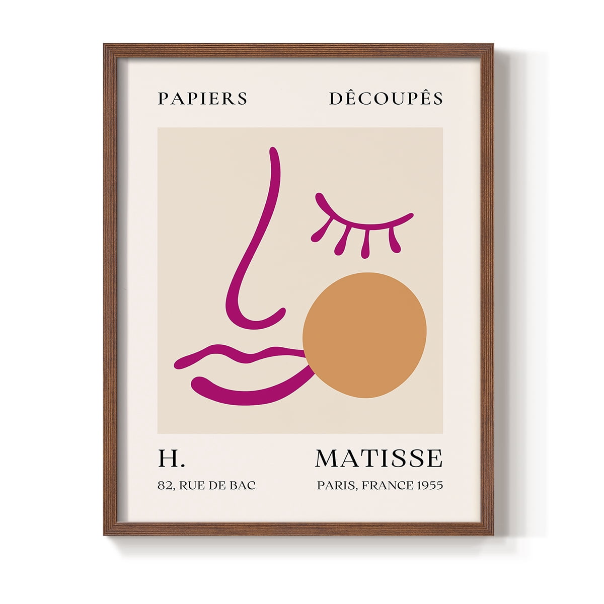 Matisse CLXV Framed Print in Brown Solid Wood 8 x 10 Framed Print