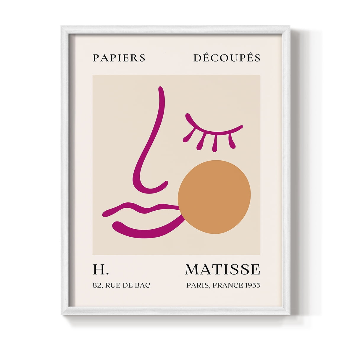 Matisse CLXV Framed Print in White Solid Wood 8 x 10 Framed Print
