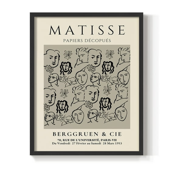 Matisse CLXVI Framed Print in Black Solid Wood 11 x 14 Framed Print