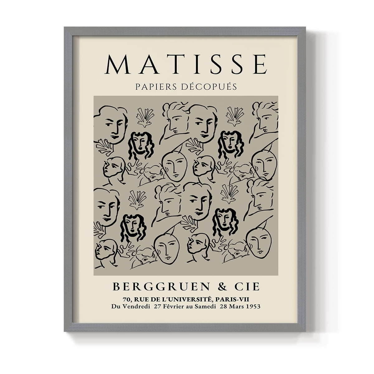 Matisse CLXVI Framed Print in Gray Solid Wood 11 x 14 Framed Print