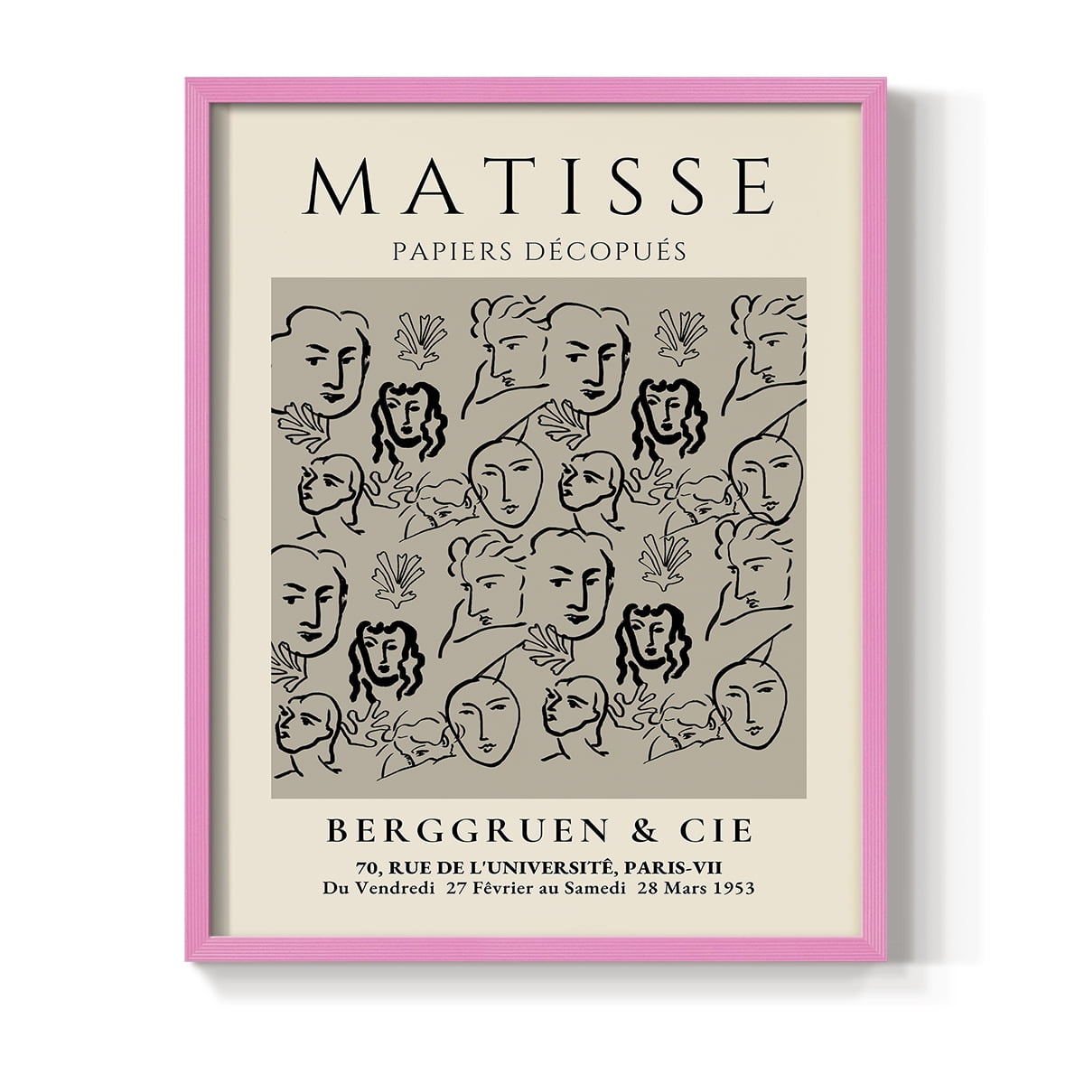 Matisse CLXVI Framed Print in Pink Solid Wood 11 x 14 Framed Print