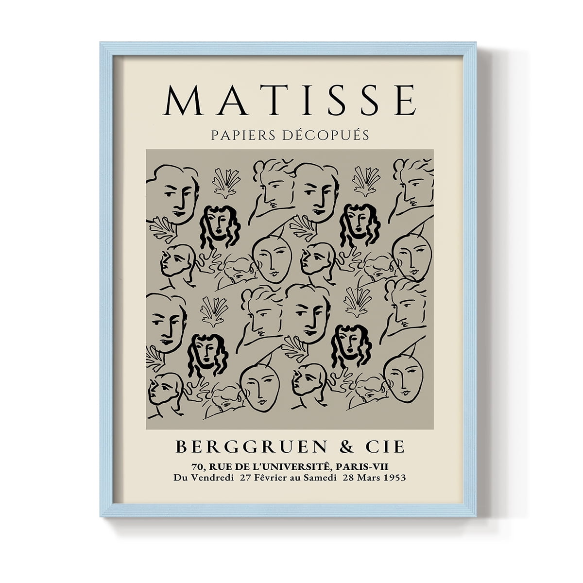 Matisse CLXVI Framed Print in Blue Solid Wood 8 x 10 Framed Print