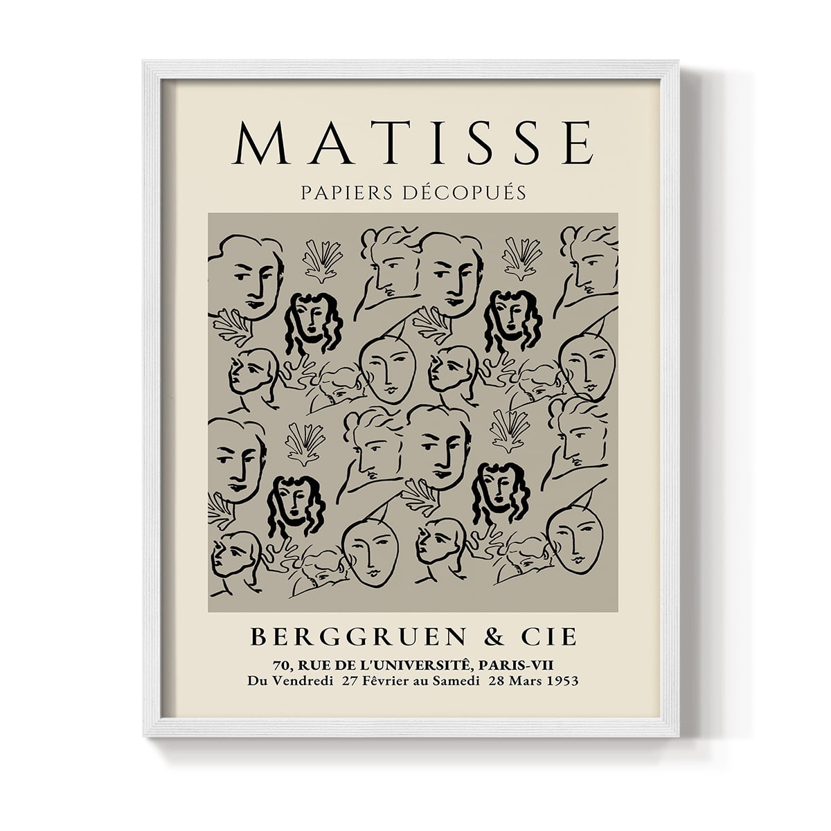 Matisse CLXVI Framed Print in White Solid Wood 8 x 10 Framed Print