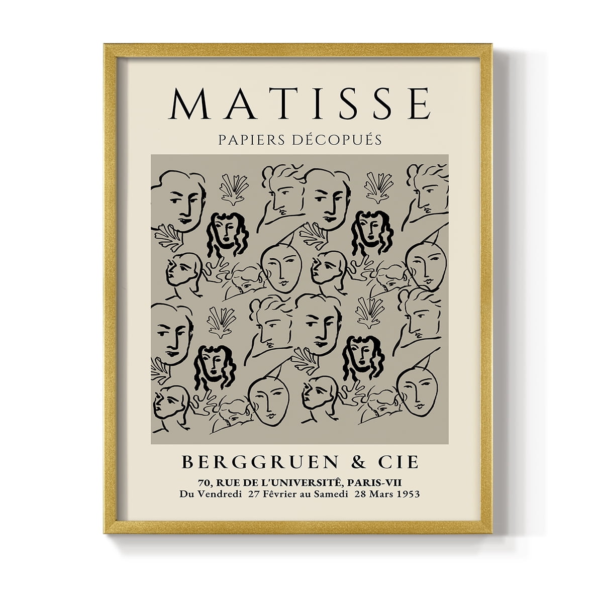 Matisse CLXVI Framed Print in Gold Solid Wood 8 x 10 Framed Print