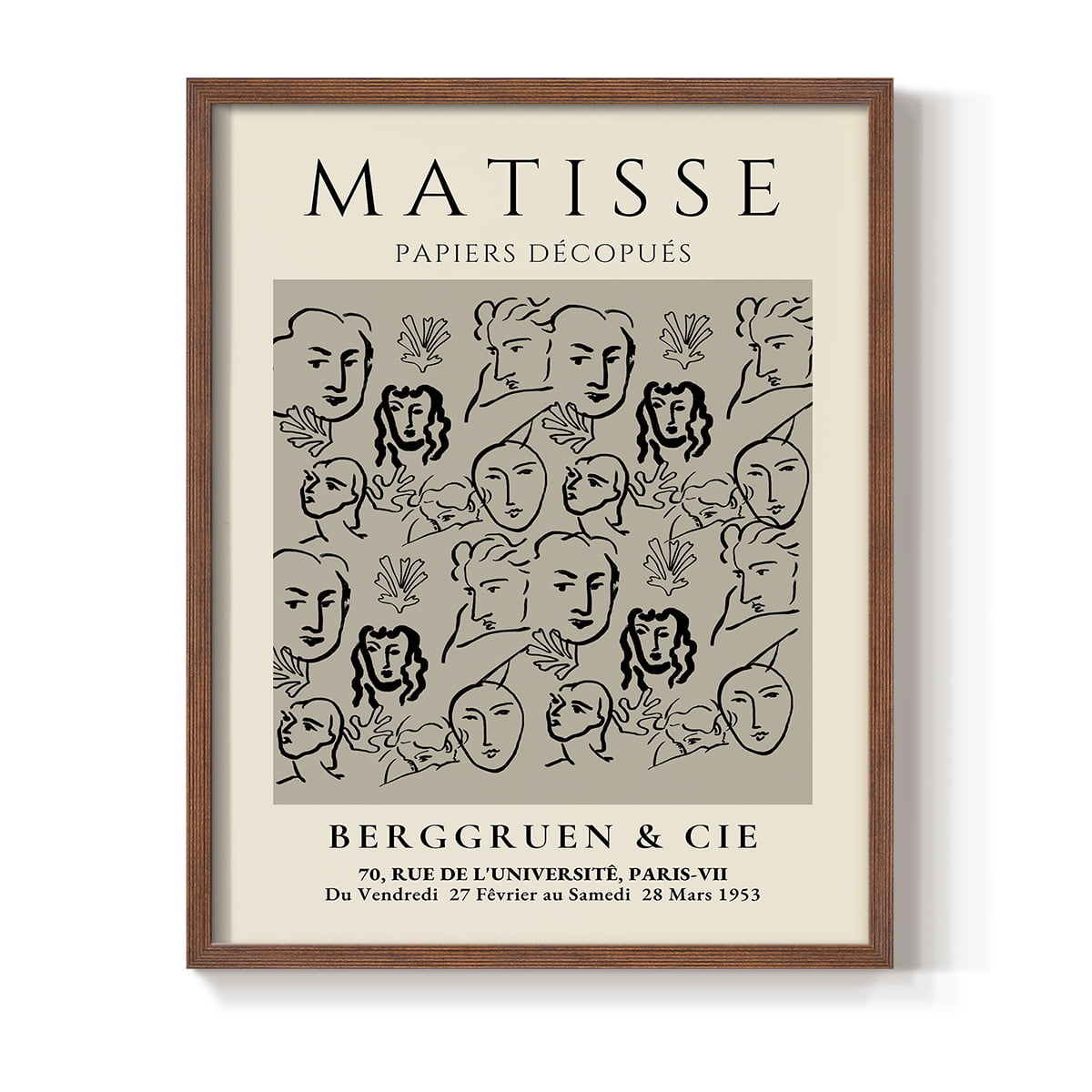 Matisse CLXVI Framed Print in Brown Solid Wood 8 x 10 Framed Print