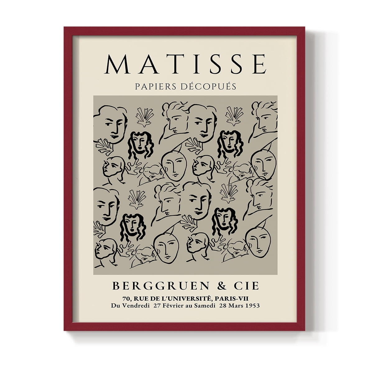 Matisse CLXVI Framed Print in Red Solid Wood 8 x 10 Framed Print