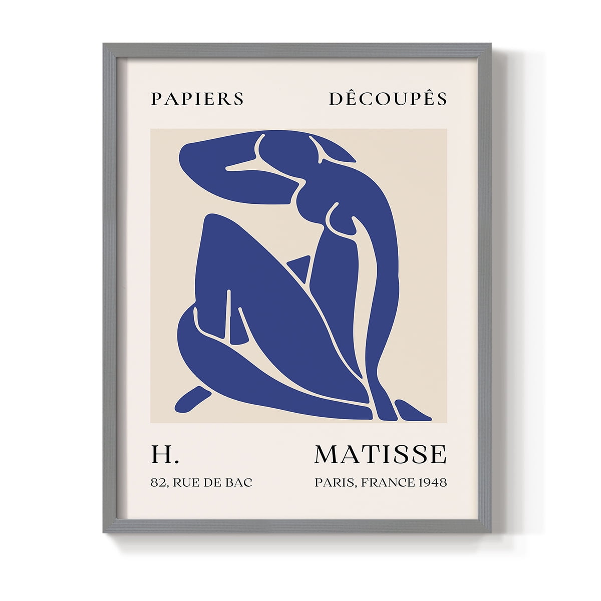 Matisse CLXVII Framed Print in Gray Solid Wood 11 x 14 Framed Print
