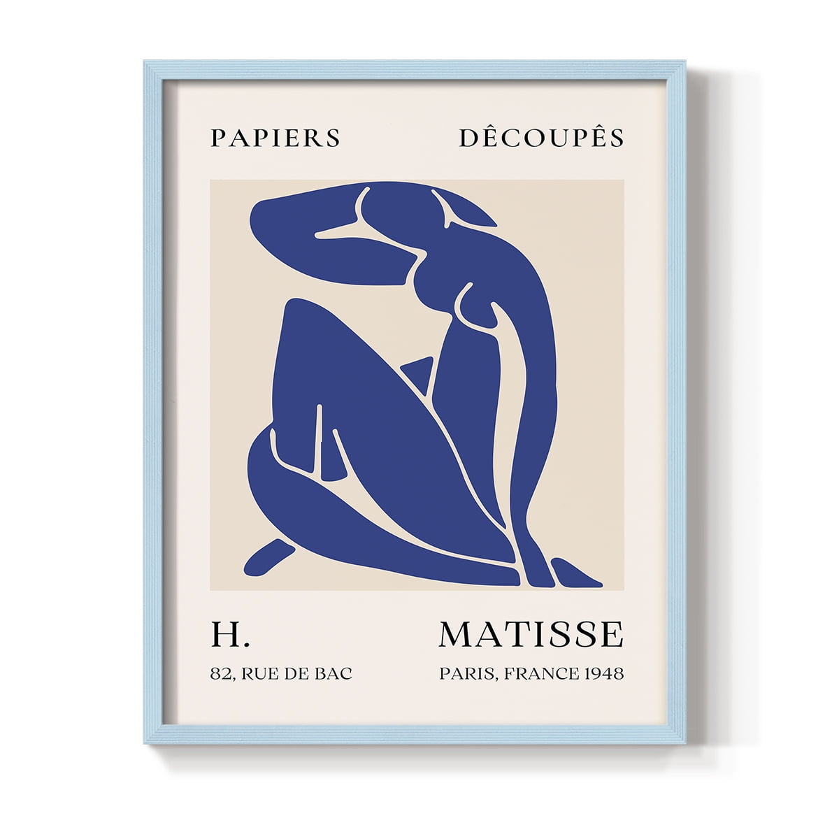 Matisse CLXVII Framed Print in Blue Solid Wood 11 x 14 Framed Print
