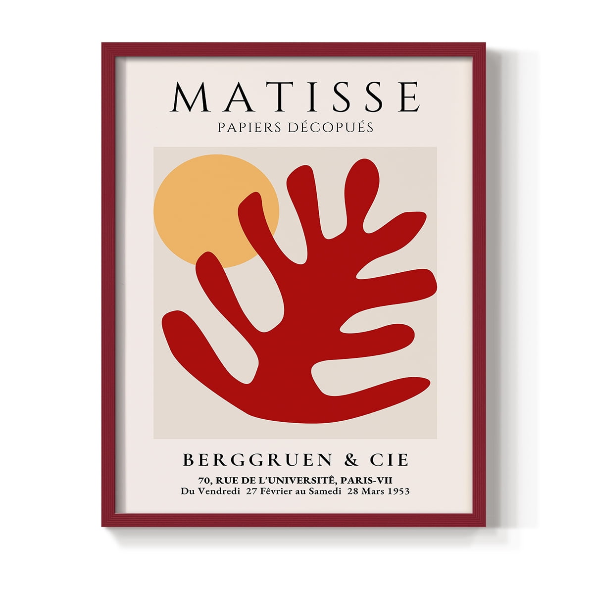 Matisse CLXX Framed Print in Red Solid Wood 8 x 10 Framed Print