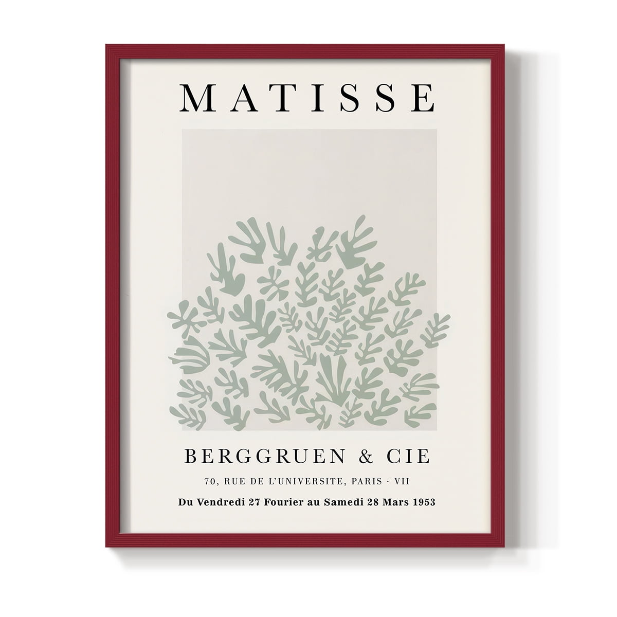 Matisse CLXXIII Framed Print in Red Solid Wood 22 x 28 Framed Print