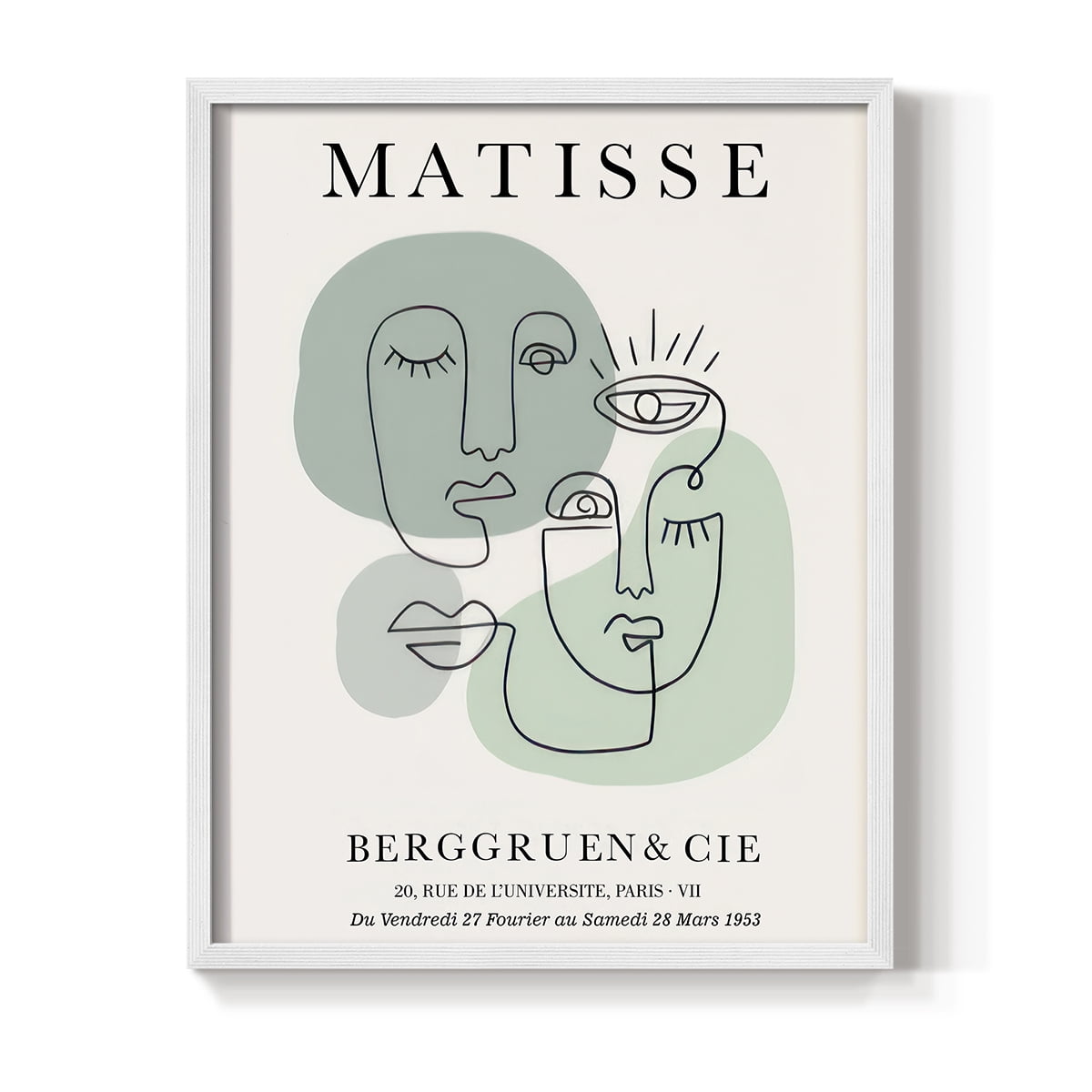 Matisse CLXXIX Framed Print in White Solid Wood 8 x 10 Framed Print