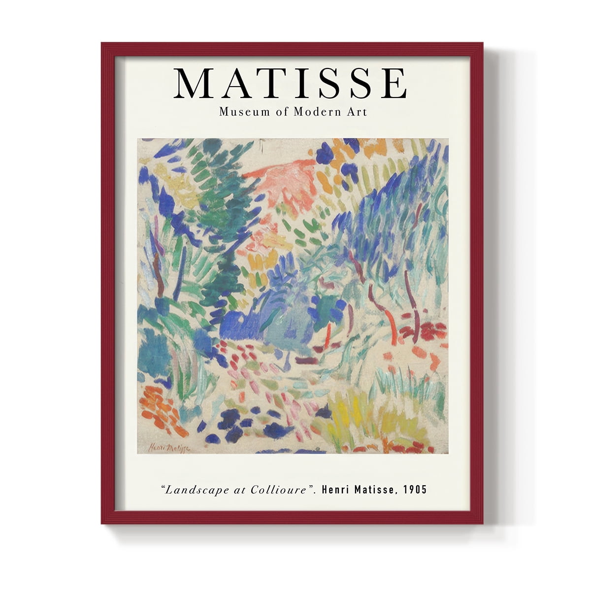 Matisse CLXXVI Framed Print in Red Solid Wood 11 x 14 Framed Print