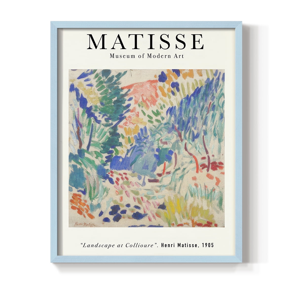 Matisse CLXXVI Framed Print in Blue Solid Wood 16 x 20 Framed Print