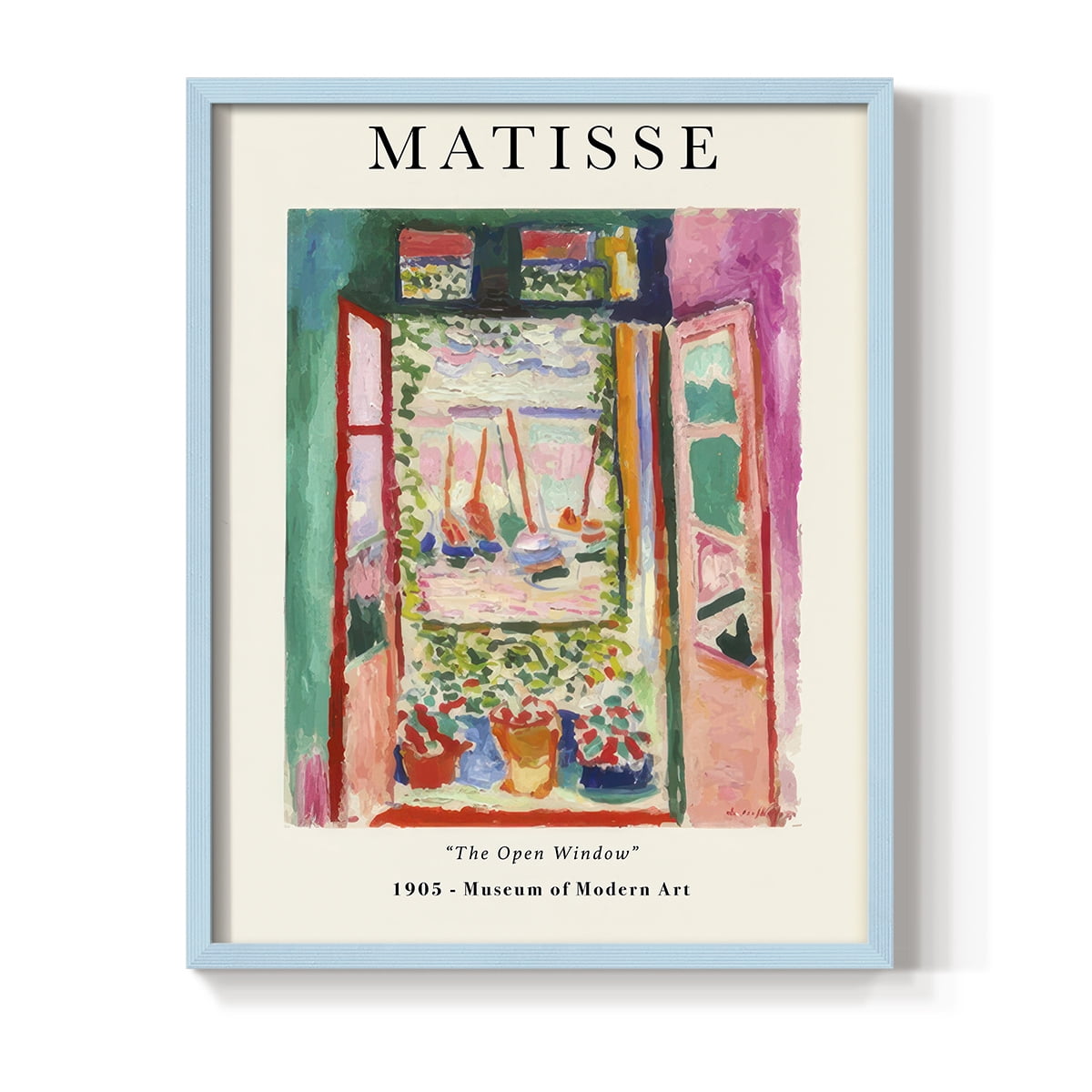 Matisse CLXXX Framed Print in Blue Solid Wood 11 x 14 Framed Print
