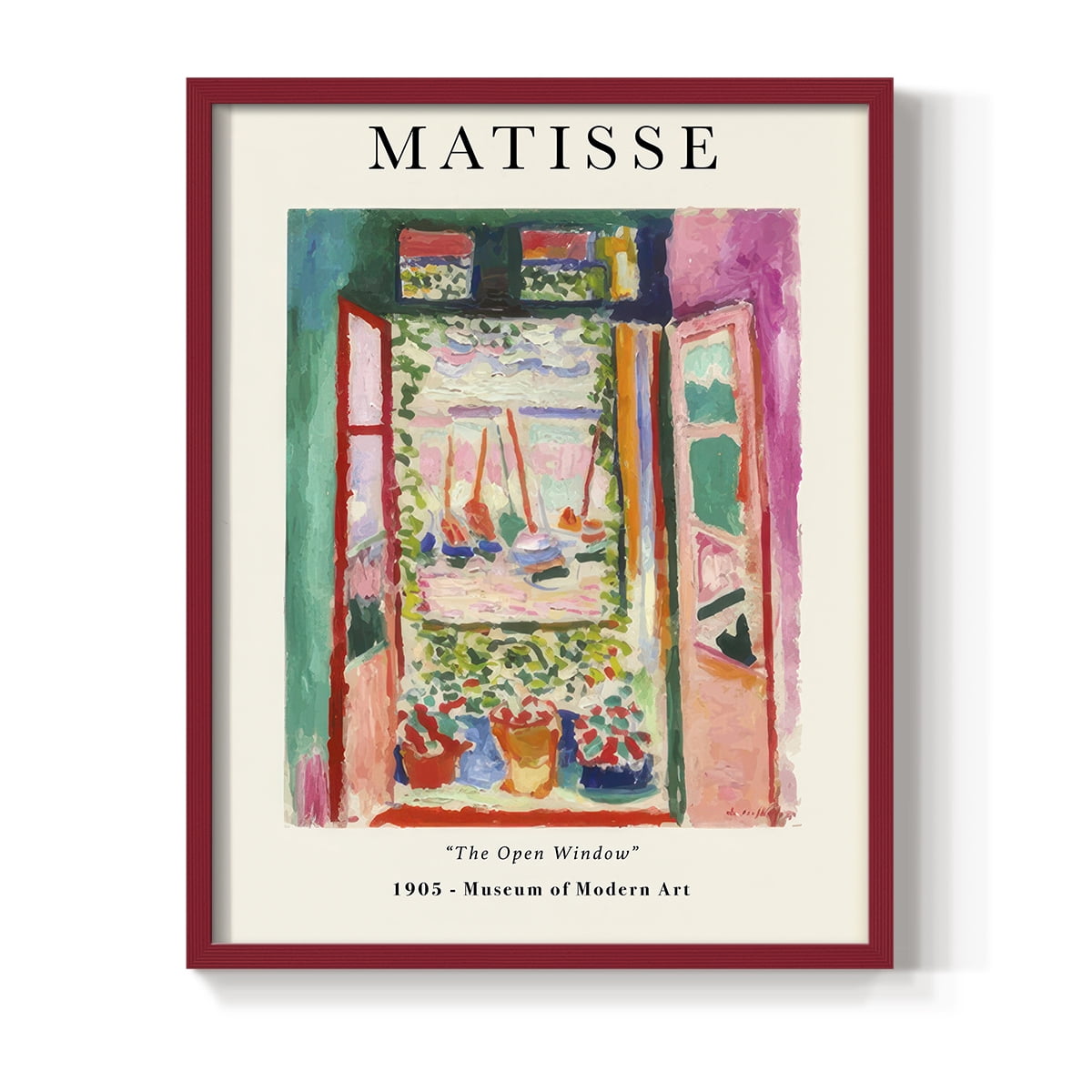 Matisse CLXXX Framed Print in Red Solid Wood 11 x 14 Framed Print