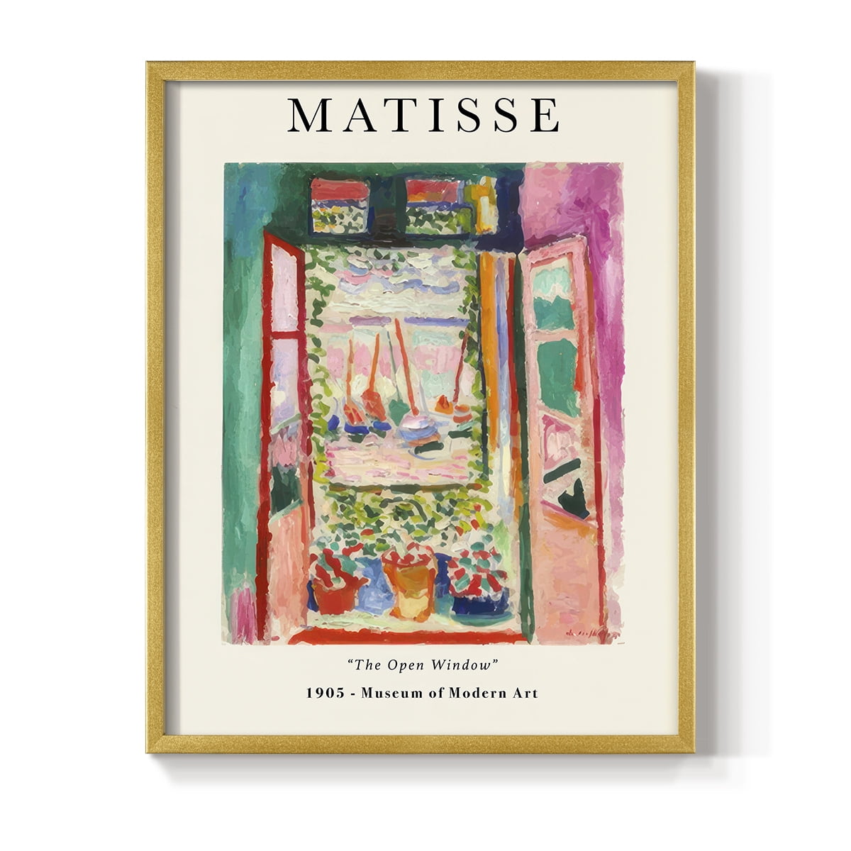 Matisse CLXXX Framed Print in Gold Solid Wood 16 x 20 Framed Print