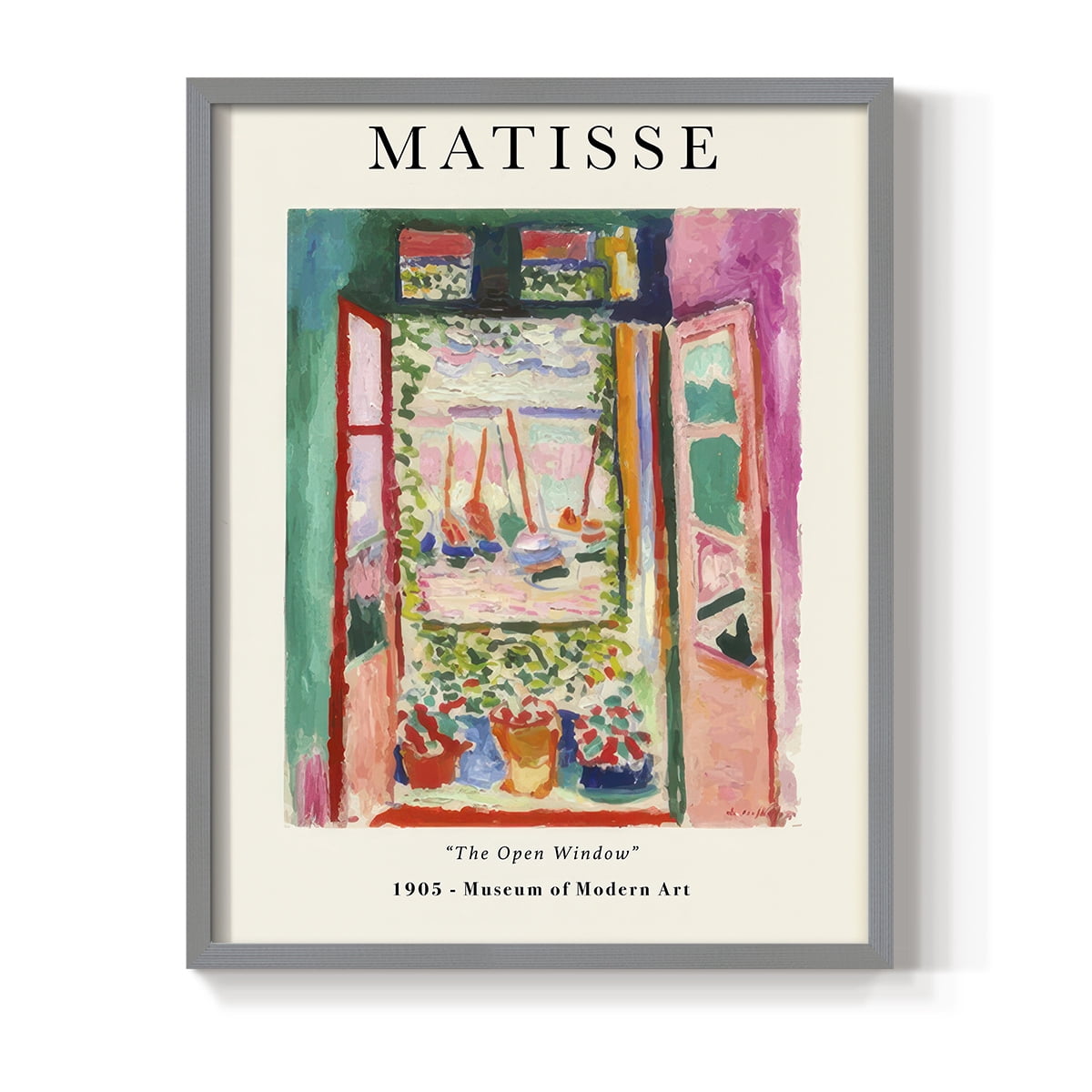 Matisse CLXXX Framed Print in Gray Solid Wood 16 x 20 Framed Print