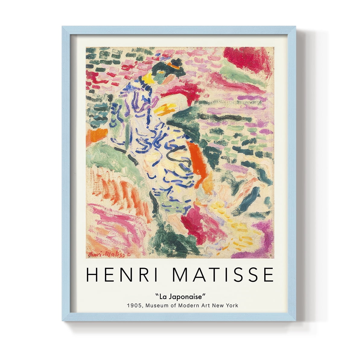 Matisse CLXXXI Framed Print in Blue Solid Wood 11 x 14 Framed Print