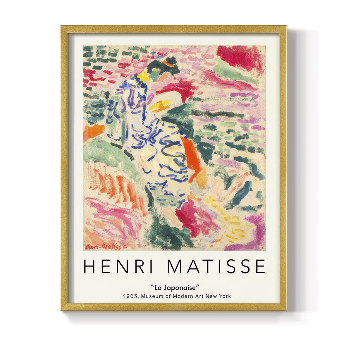 Matisse CLXXXI Framed Print in Gold Solid Wood 16 x 20 Framed Print