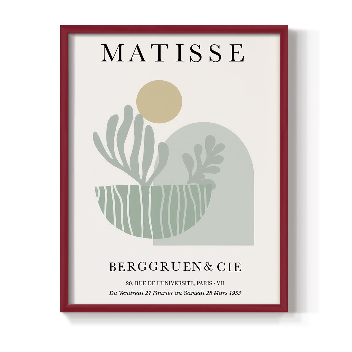 Matisse CLXXXII Framed Print in Red Solid Wood 11 x 14 Framed Print