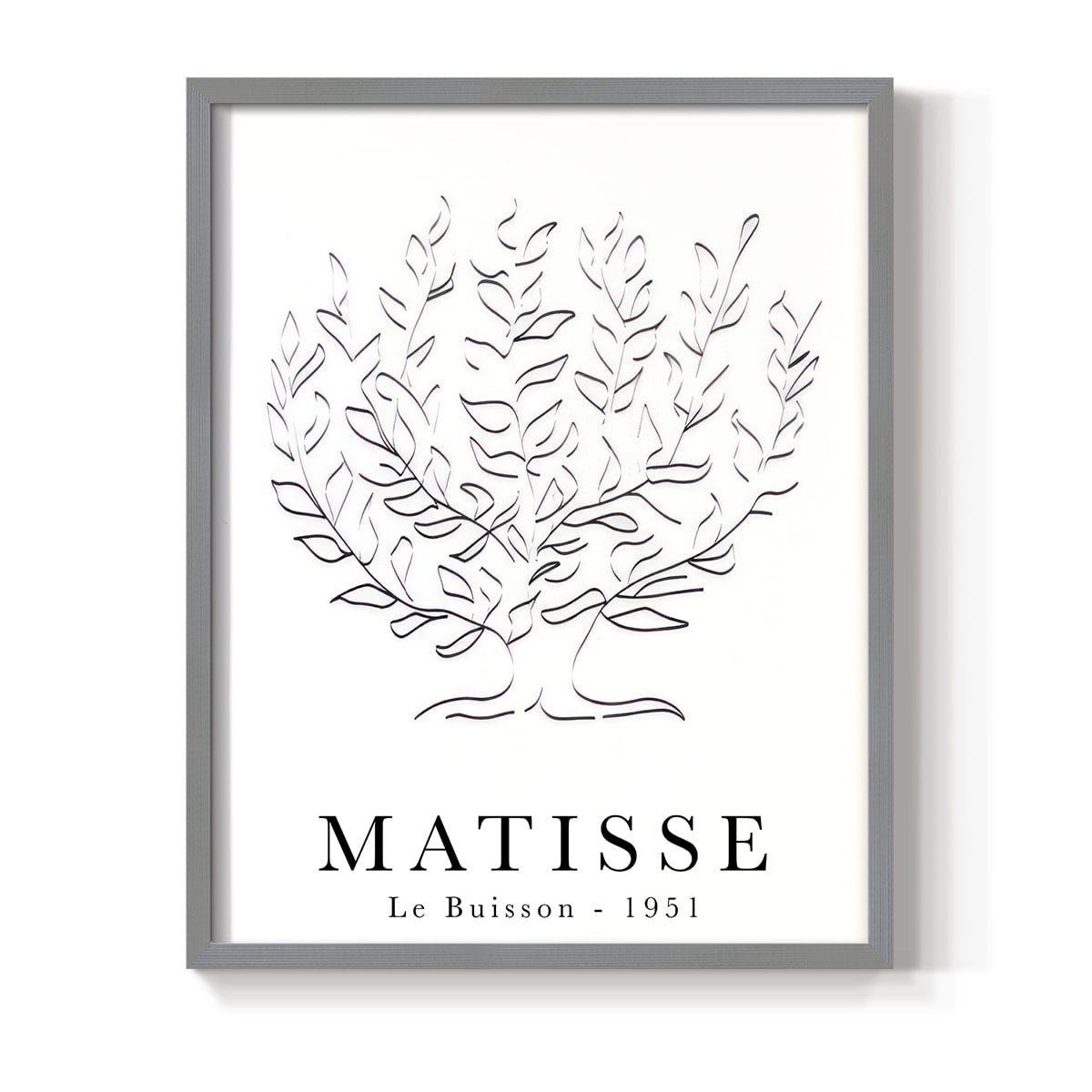 Matisse CLXXXV Framed Print in Gray Solid Wood 16 x 20 Framed Print