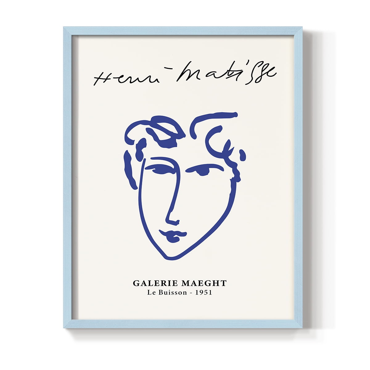 Matisse CVII Framed Print in Blue Solid Wood 11 x 14 Framed Print