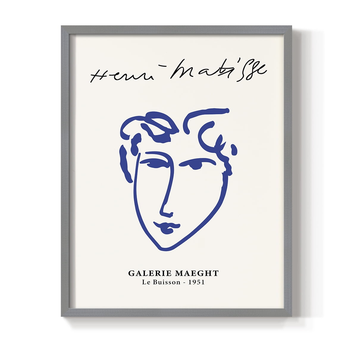 Matisse CVII Framed Print in Gray Solid Wood 22 x 28 Framed Print