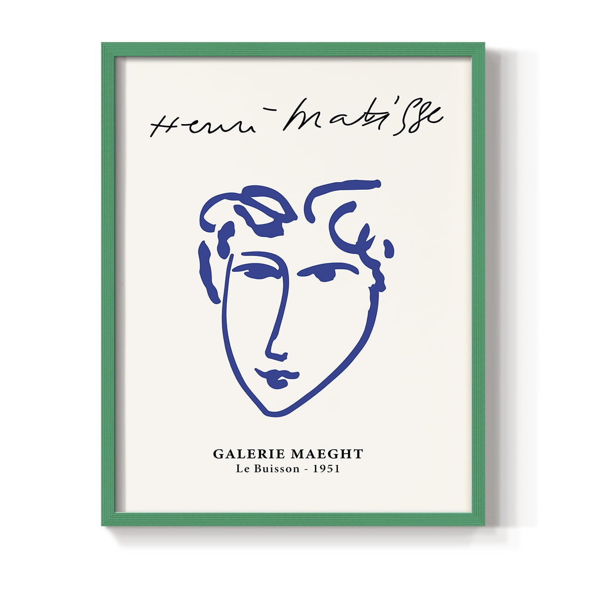 Matisse CVII Framed Print in Green Solid Wood 22 x 28 Framed Print