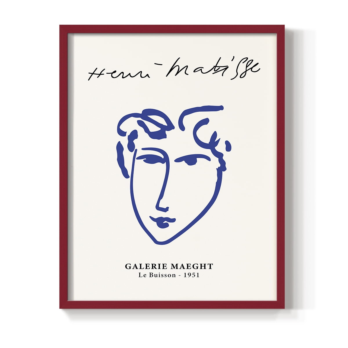 Matisse CVII Framed Print in Red Solid Wood 8 x 10 Framed Print