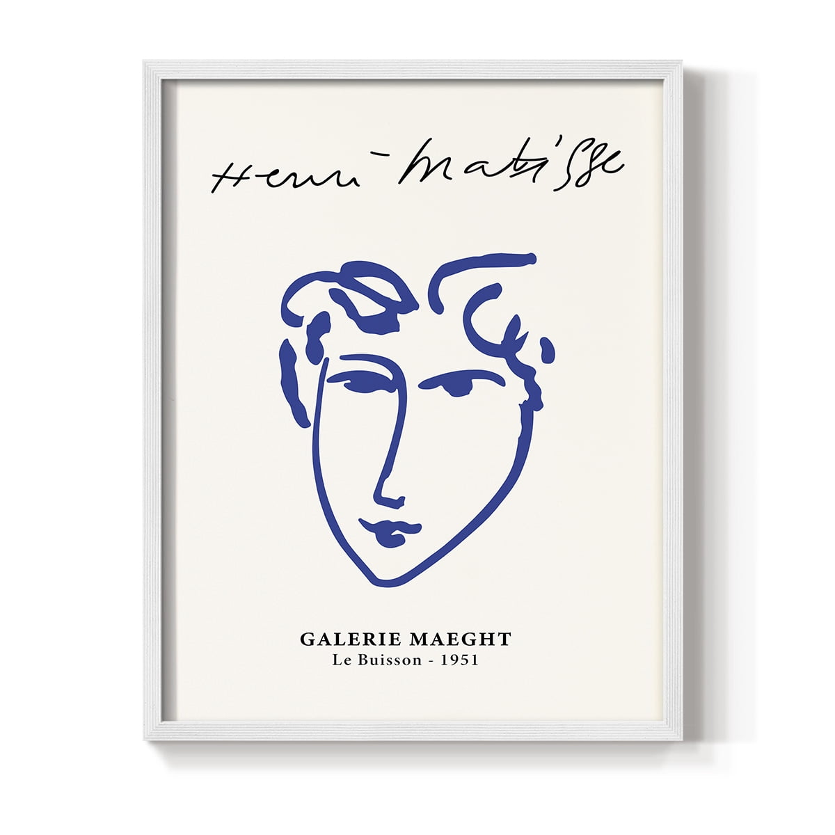 Matisse CVII Framed Print in White Solid Wood 8 x 10 Framed Print
