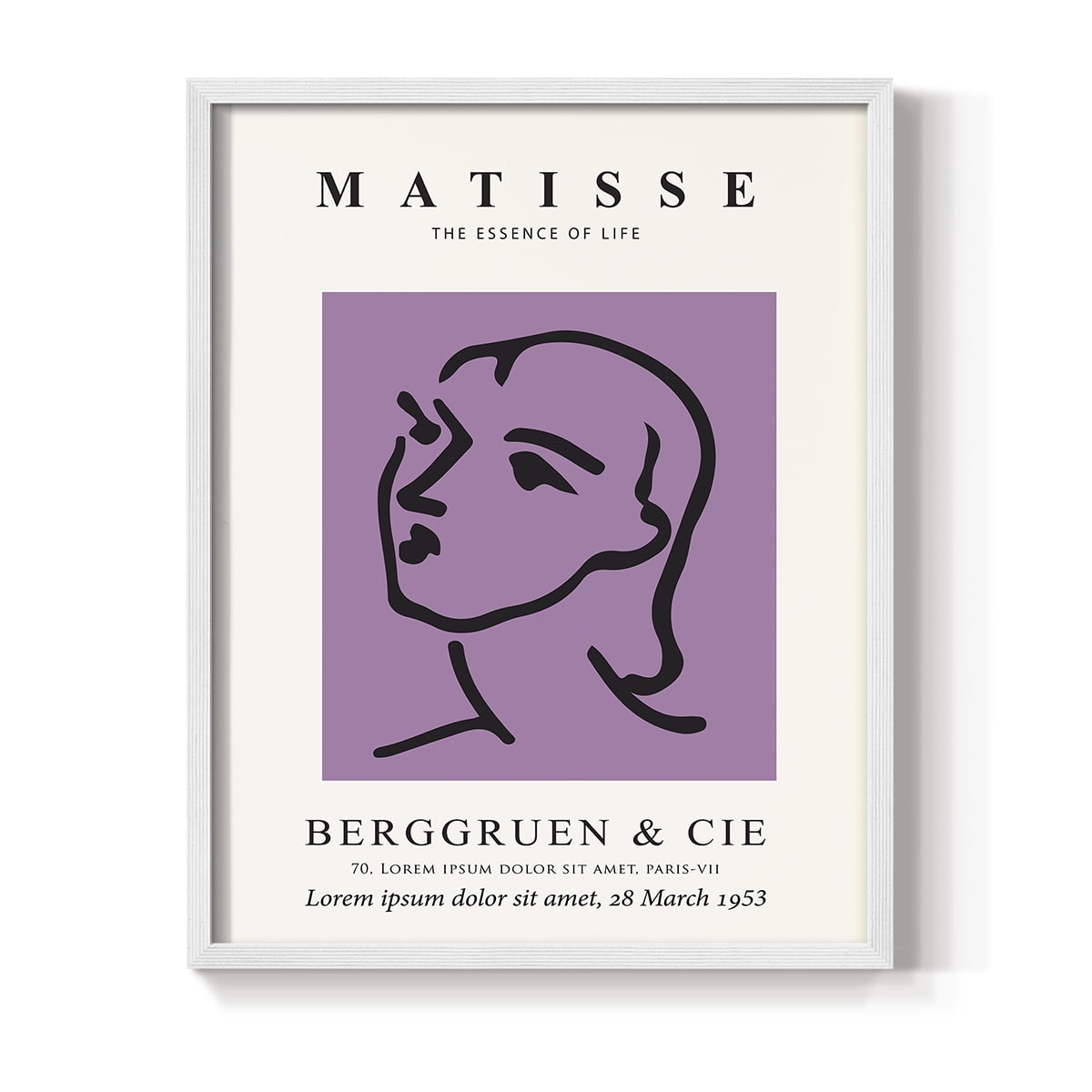 Matisse CVIII Framed Print in White Solid Wood 11 x 14 Framed Print