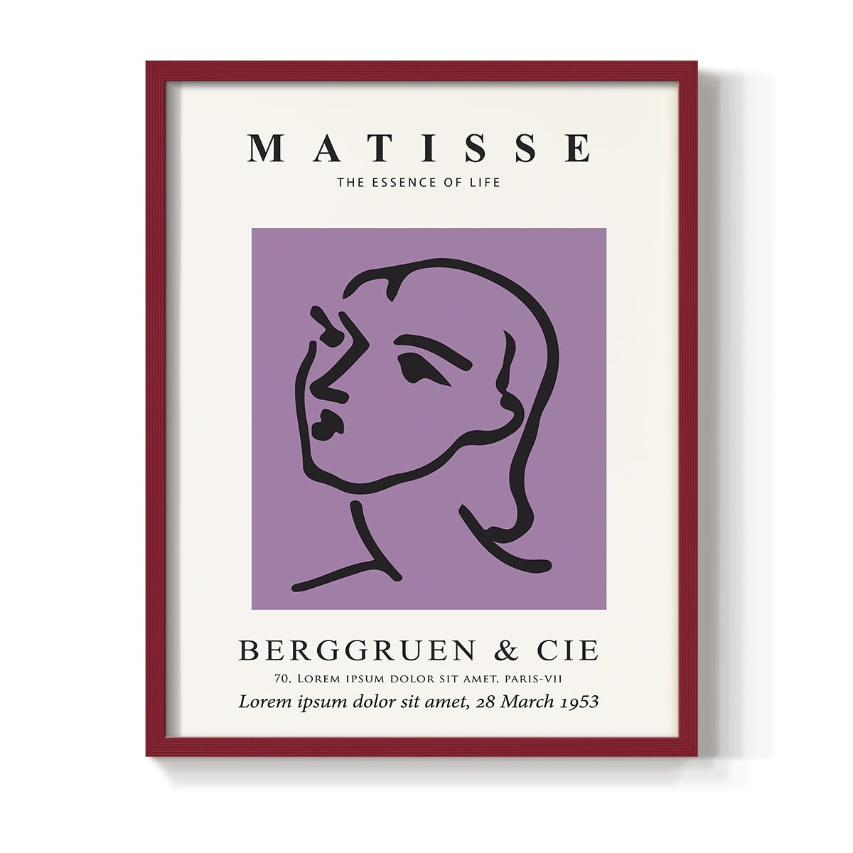 Matisse CVIII Framed Print in Red Solid Wood 11 x 14 Framed Print