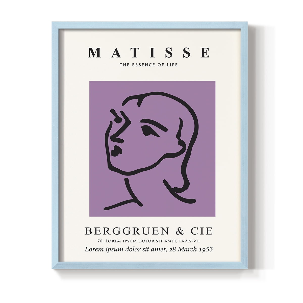 Matisse CVIII Framed Print in Blue Solid Wood 11 x 14 Framed Print