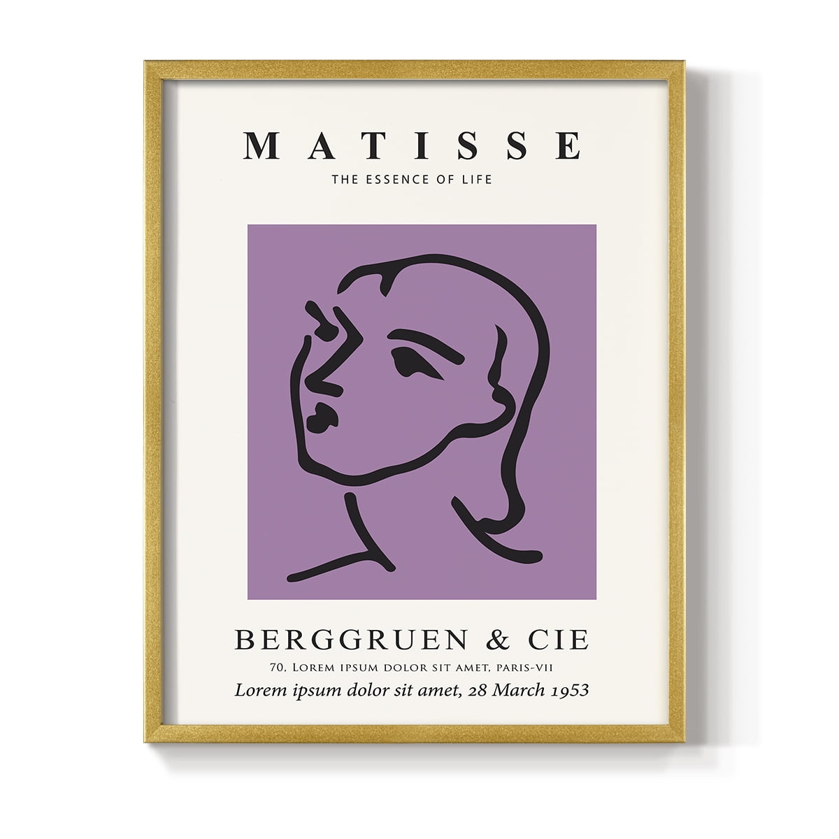 Matisse CVIII Framed Print in Gold Solid Wood 11 x 14 Framed Print