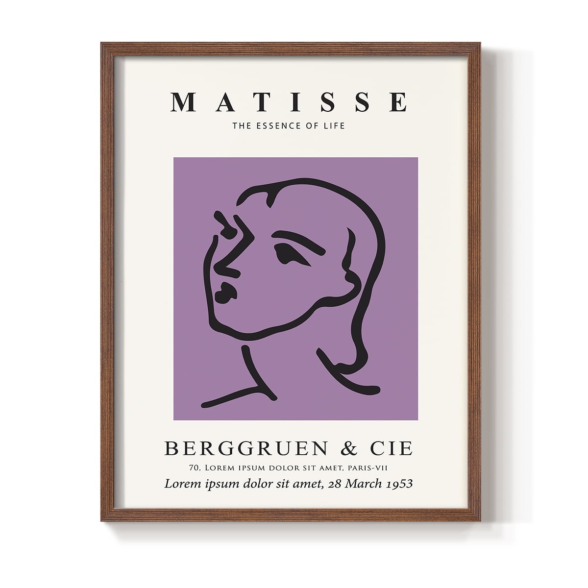 Matisse CVIII Framed Print in Brown Solid Wood 11 x 14 Framed Print