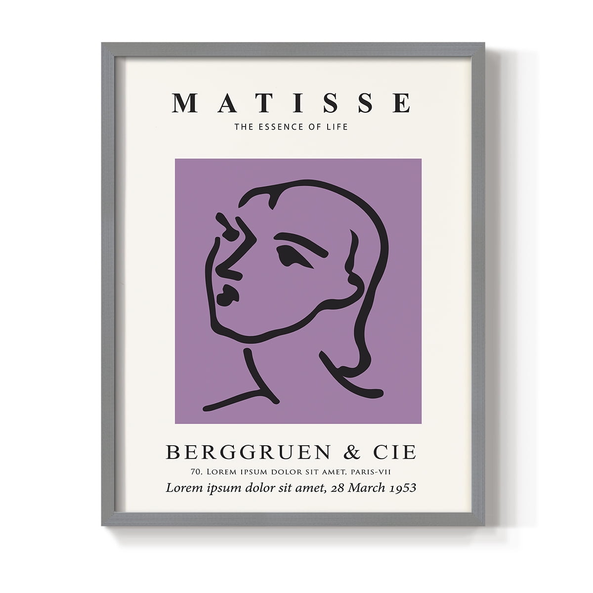 Matisse CVIII Framed Print in Gray Solid Wood 16 x 20 Framed Print